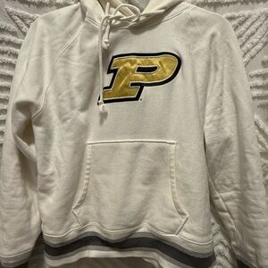 Purdue University Cream Hoodie with Gold Logo